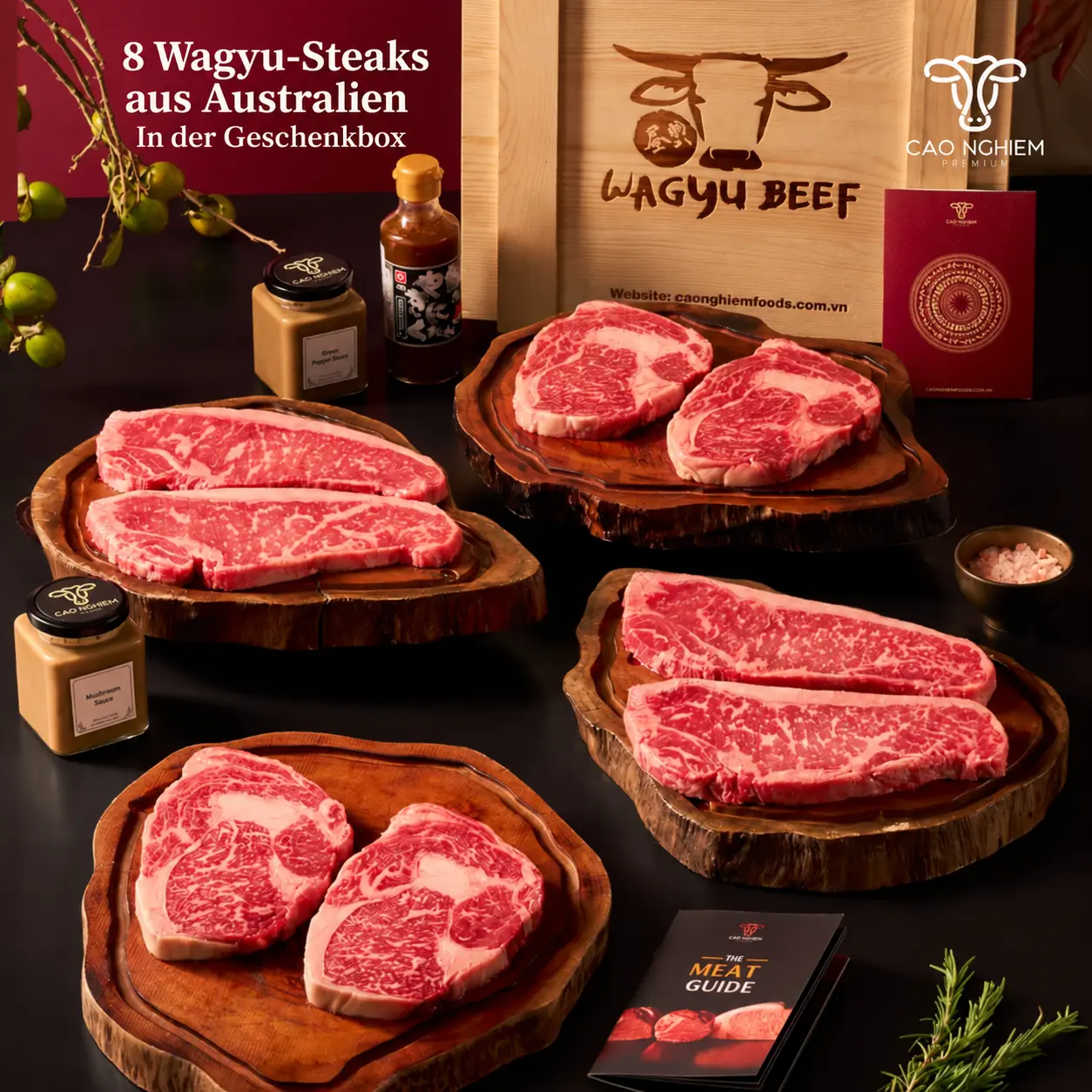 澳洲和牛牛排礼盒 🔥 Premium Wagyu Steak Box – 8 Steaks – Bild 1